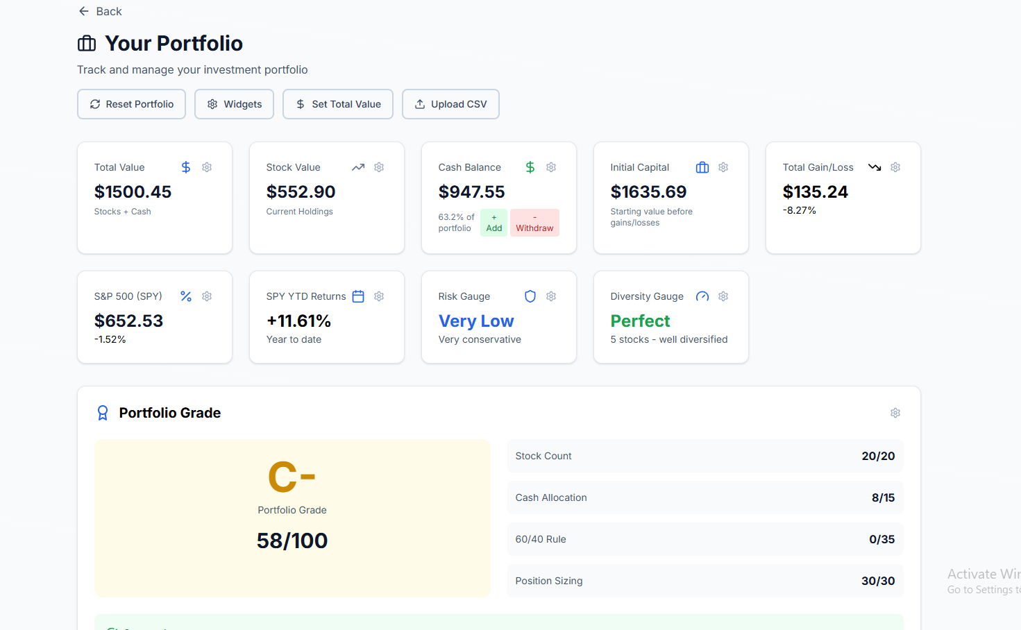 Portfolio Tracker - Track performance and cost basis